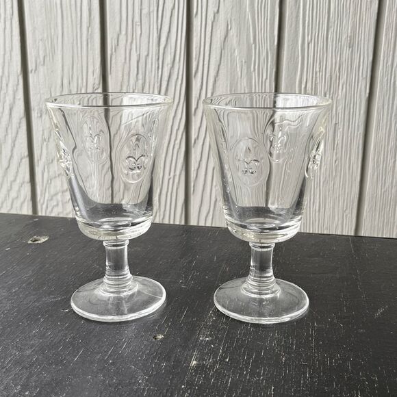 La Rochère Fleur-de-Lis French Wine Glasses Set of 2 - Vintage-Inspired - Picture 6 of 12